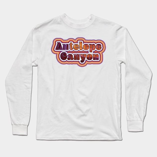 Antelope Canyon Arizona Retro Long Sleeve T-Shirt by cricky